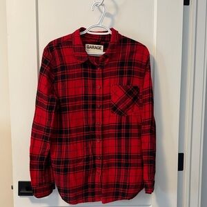 Garage Red and Black Plaid Shirt